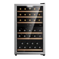 ADEGA CLIMATIZADA COMPRESSOR 49 GARRAFAS PREMIUM PORTA VIDRO INÓX 220V. - EOS*
