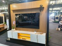Bancada Maggiore 2400 + Painel Ripado Niagara 2500 Off White Matte/Freijó - Colibri