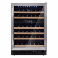 ADEGA CLIMATIZADA 54 GARRAFA DUAL ZONE DE EMBUTIR PREMIUM COMPRESSOR PORTA VIDRO INOX 220V 