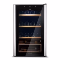 ADEGA CLIMATIZADA EOS PREMIUM 22G PORTA VIDRO COM INOX E PRAT. MADEIRA COMPRESSOR 220V - EOS*
