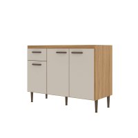 Balcão 1200x885x512mm 3 portas ipê/ cristalo Cozinha Berlim - decibal 