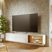 Bancada Amalfi (pé metal) 2168x560x400 Naturale / Off White Matte - Colibri