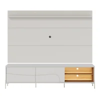 Bancada Amalfi (pé metal) 2168x560x400 e Painel Danúbio Naturale / Off White Matte - Colibri