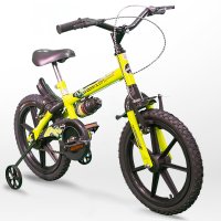 Aro 16 -  Modelo DINO NEON - Infantil Masculina - Vbrake - Amarelo Neon - TK3 TRACK