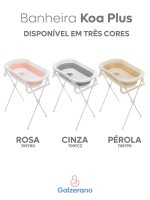 Banheira Bebê Plástica KOA Plus c/ suporte  	7097CZ - Cinza   - Galzerano