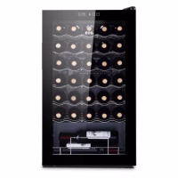 ADEGA CLIMATIZADA EOS 34 GARRAFAS COMPRESSOR PAINEL TOUCH FULL GLASS EAC341G 220V PRETO - EOS*