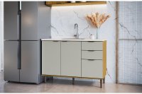 Balcão 3 portas e 2 Gavetas 890x1200x518 mm Cozinha Copenhague - decibal
